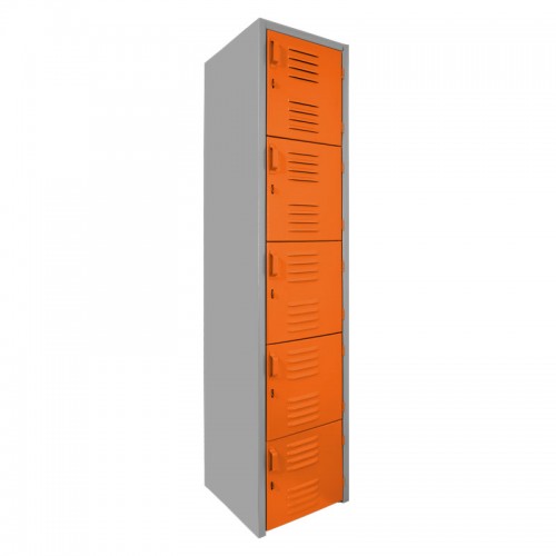 Locker metálico dual grande - 5 puertas naranja